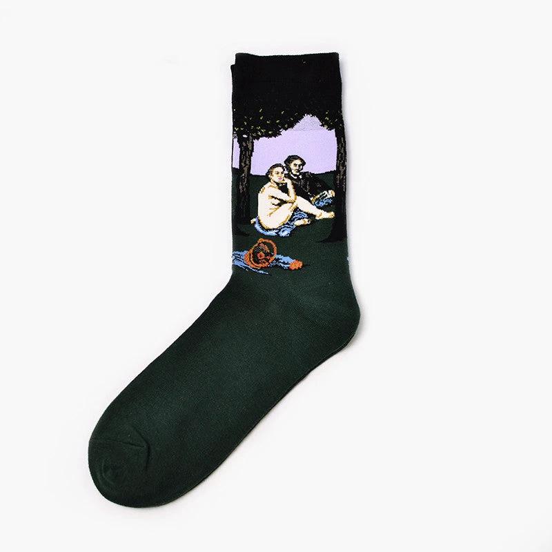 Men's Retro World Famous Oil Painted Socks